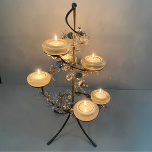 PartyLite Festive Centerpiece P8645 - w/orig. votive cups, garland and box